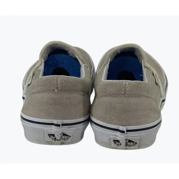 Vans Mens Suede Slip-On Sneakers Size Womens 9, Mens 7.5 Beige - Picture 3 of 7